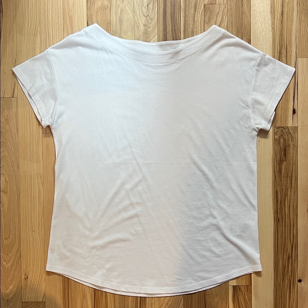 Boden White Boatneck Short Sleeve Tee